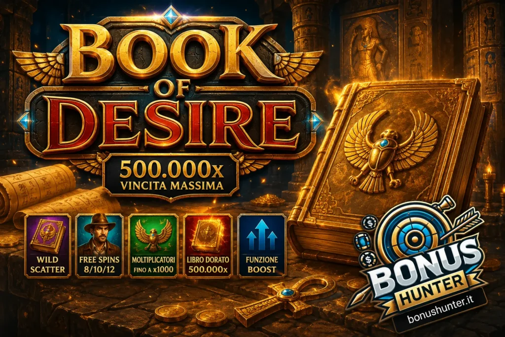Book of Desire™ slot Top Gaming RTP 94,70% recensione BonusHunter