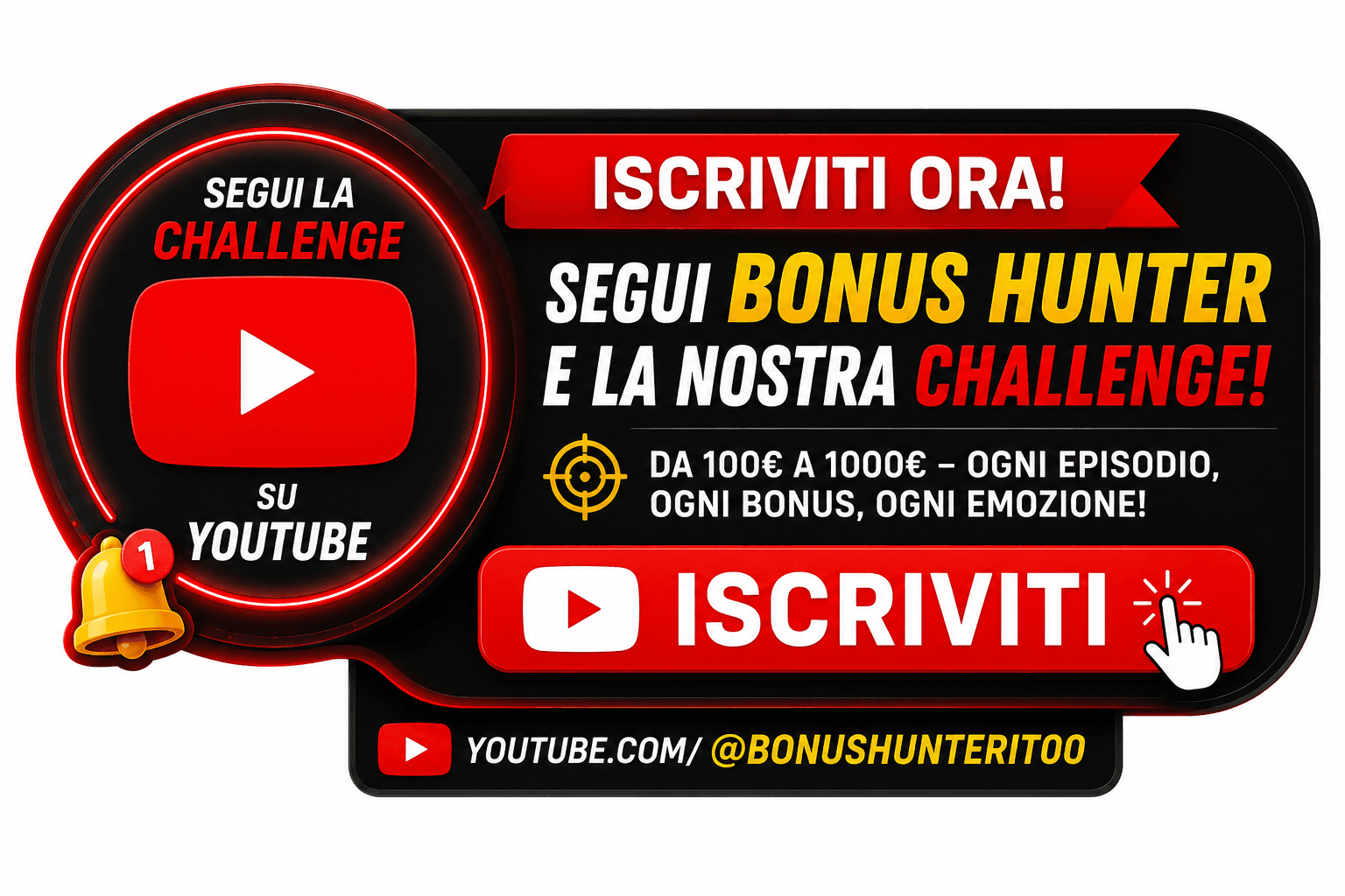 Iscriviti al canale YouTube BonusHunter