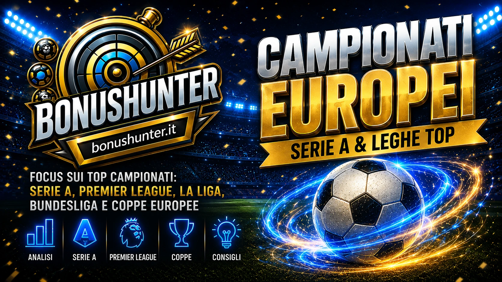 Grafica pronostici campionati europei Serie A e Premier League BonusHunter