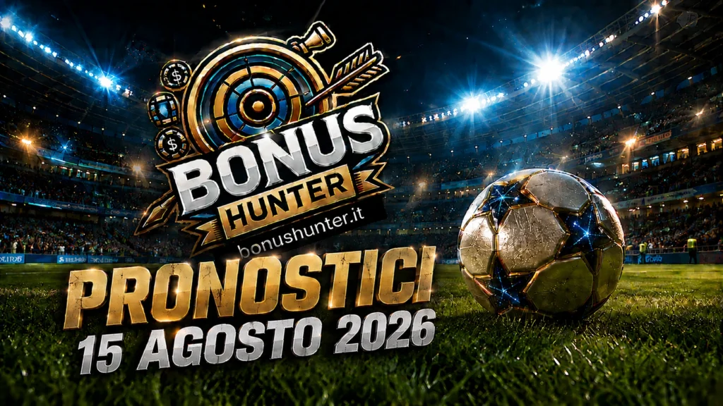Pronostici calcio oggi 15 agosto 2026 con le partite di Coppa Italia e la schedina a raddoppio su BonusHunter