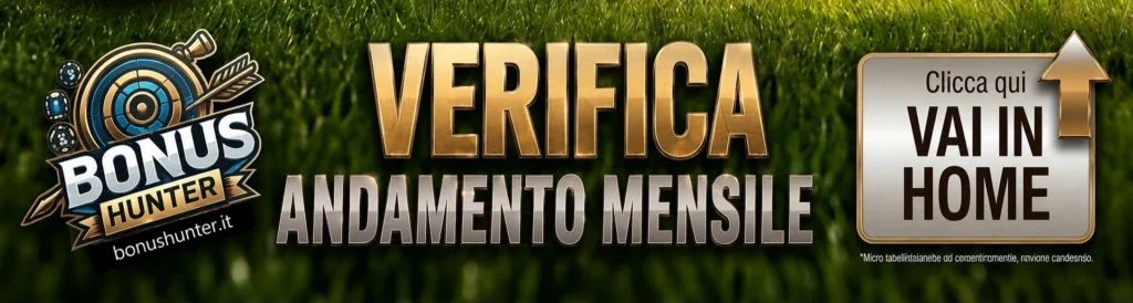 Andamento Mensile Giocate Scommesse BonusHunter.it