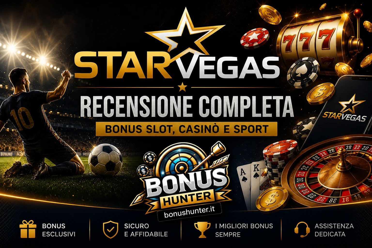 Recensione StarVegas con bonus di benvenuto Sport e Casinò su BonusHunter