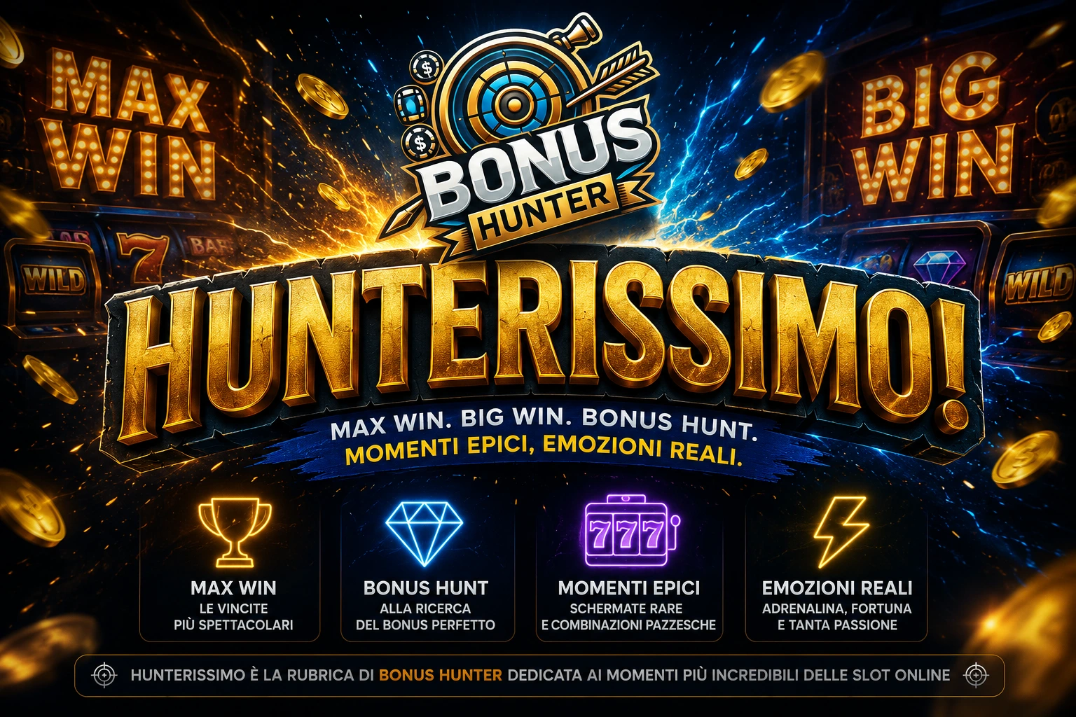 Hunterissimo BonusHunter: Max Win, Big Win e momenti incredibili delle slot